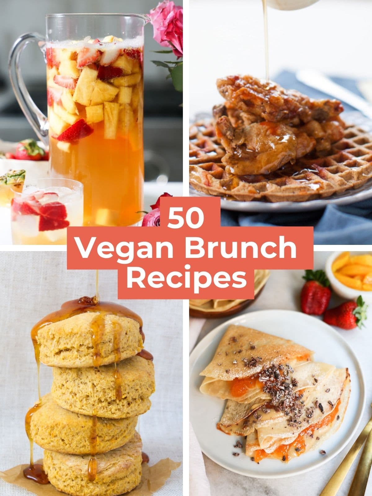 Delicious vegan brunch spread with colorful plant-based dishes